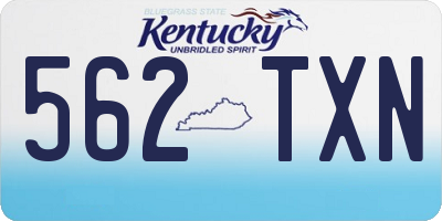 KY license plate 562TXN