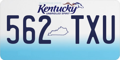KY license plate 562TXU