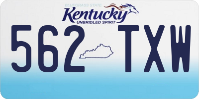 KY license plate 562TXW