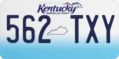 KY license plate 562TXY