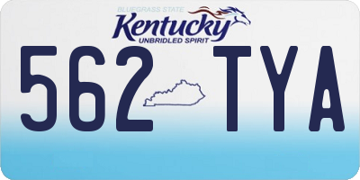 KY license plate 562TYA