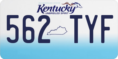 KY license plate 562TYF