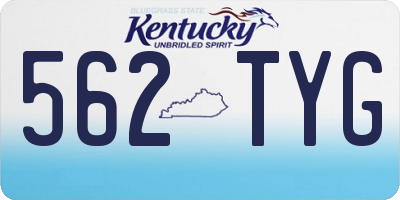 KY license plate 562TYG