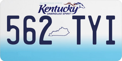 KY license plate 562TYI