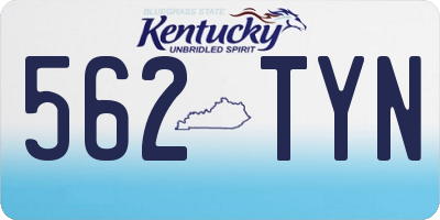 KY license plate 562TYN