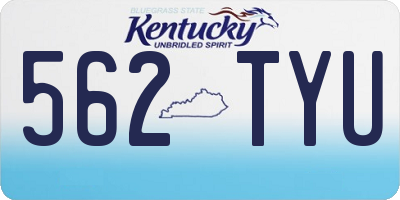 KY license plate 562TYU