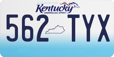 KY license plate 562TYX