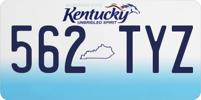 KY license plate 562TYZ