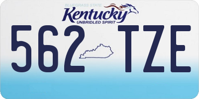 KY license plate 562TZE