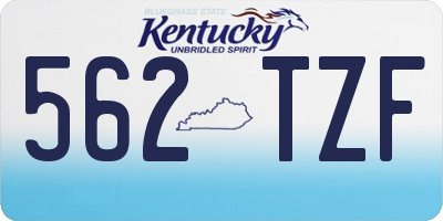 KY license plate 562TZF