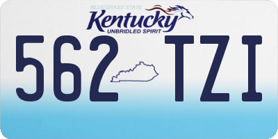 KY license plate 562TZI