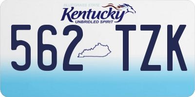 KY license plate 562TZK