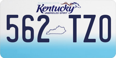 KY license plate 562TZO