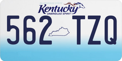 KY license plate 562TZQ