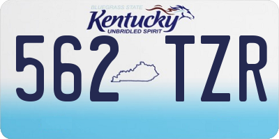 KY license plate 562TZR