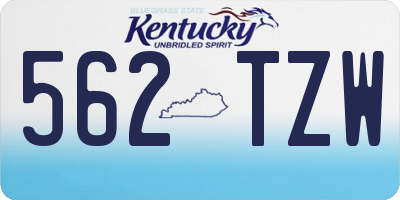 KY license plate 562TZW