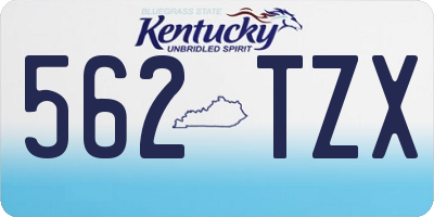 KY license plate 562TZX