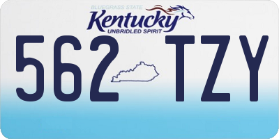 KY license plate 562TZY