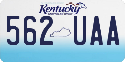KY license plate 562UAA