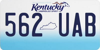KY license plate 562UAB