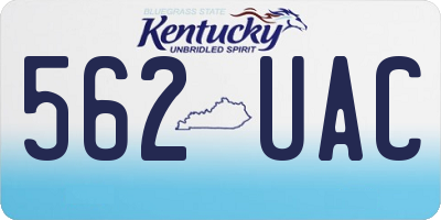 KY license plate 562UAC