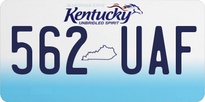 KY license plate 562UAF