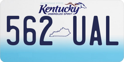 KY license plate 562UAL
