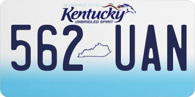KY license plate 562UAN