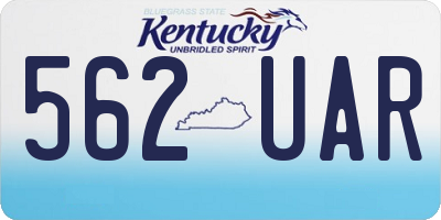 KY license plate 562UAR