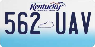 KY license plate 562UAV