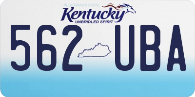 KY license plate 562UBA