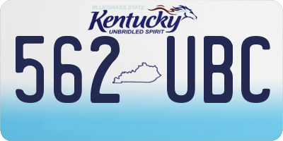 KY license plate 562UBC