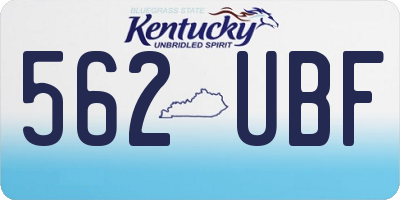 KY license plate 562UBF