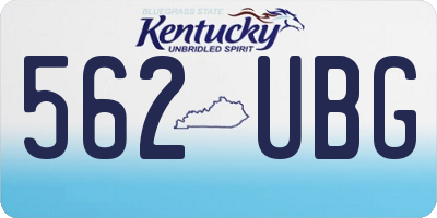 KY license plate 562UBG