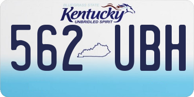 KY license plate 562UBH