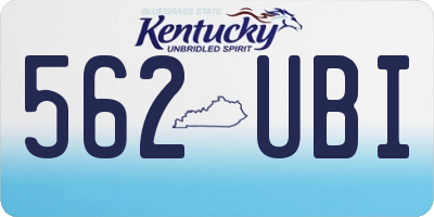 KY license plate 562UBI