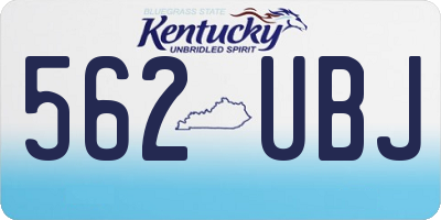 KY license plate 562UBJ