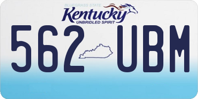 KY license plate 562UBM