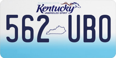 KY license plate 562UBO