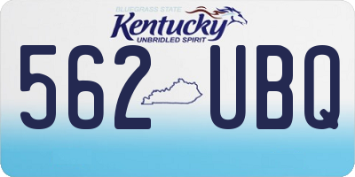 KY license plate 562UBQ