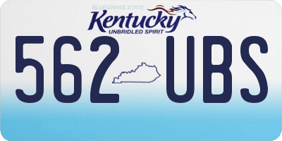 KY license plate 562UBS