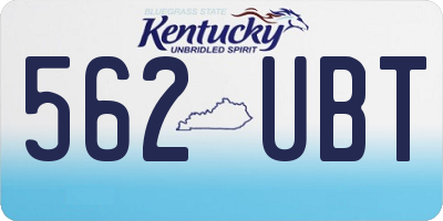 KY license plate 562UBT
