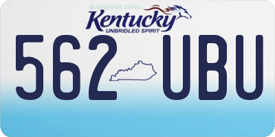 KY license plate 562UBU