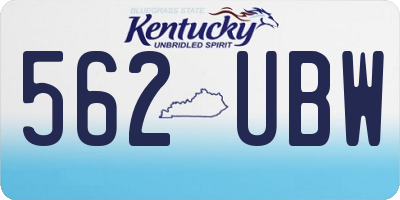 KY license plate 562UBW