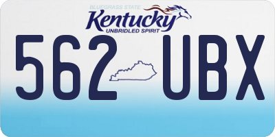 KY license plate 562UBX