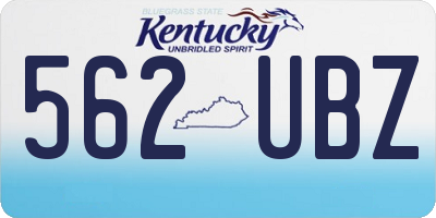 KY license plate 562UBZ
