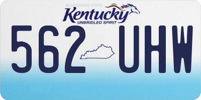 KY license plate 562UHW