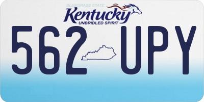 KY license plate 562UPY