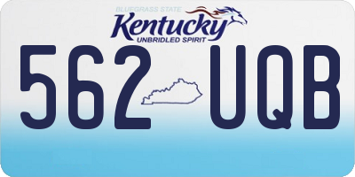 KY license plate 562UQB