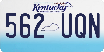 KY license plate 562UQN